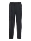 Dunst Black Tailored Trousers With Front Pleats In Fabric Man In Black