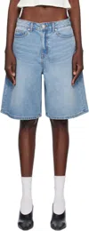 Dunst Relaxed Denim Bermuda Shorts In Light Blue