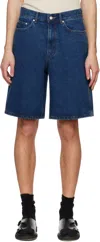 Dunst Blue Classic Baggy Denim Shorts In Classic Blue