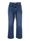 Dunst Blue Five Pocket Jeans With Logo Patch On The Back In Blu