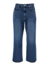 Dunst Blue Five Pocket Jeans With Logo Patch On The Back In Blue