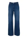DUNST BLUE FLARED JEANS IN COTTON AND LINEN WOMAN