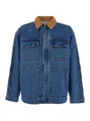 Dunst Blue Jacket With Contrast Collar And Patch Pockets On The Chest