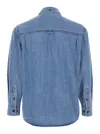 Dunst Blue Jacket With Patch Pockets On The Chest In Denim Man In Blue