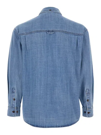 DUNST BLUE JACKET WITH PATCH POCKETS ON THE CHEST