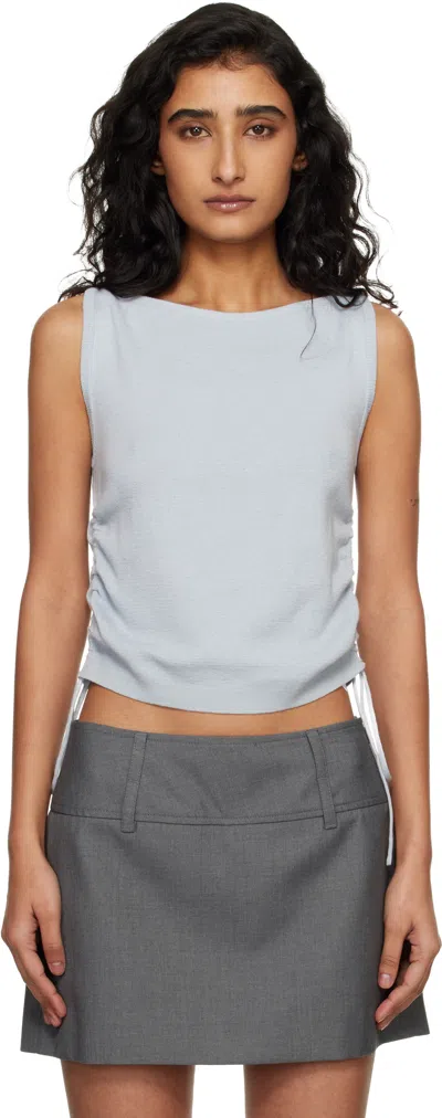 Dunst Blue Layering Knit Tank Top In Brown