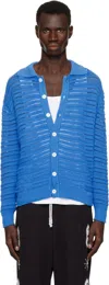 Dunst Blue Open Collared Cardigan In Blue