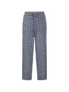 Dunst Checked Drawstring Trousers In Blue