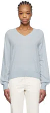 Dunst Blue V-neck Sweater In Soft Blue