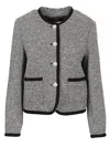 Dunst Boucle Tweed Jacket Jackets Grey In Black/white