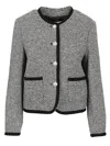 Dunst Boucle Tweed Jacket Jackets Grey In Black