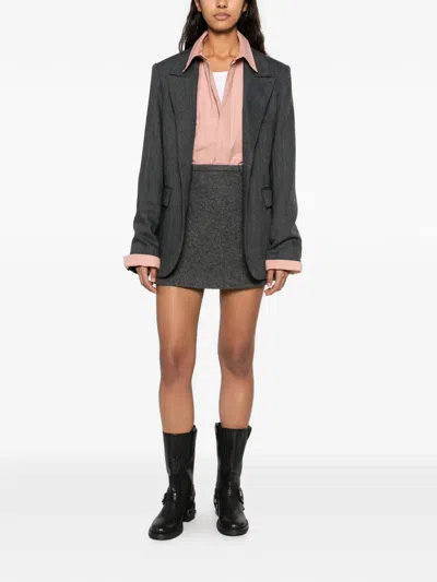 Dunst Bouclé-knit Mini Skirt In Grey