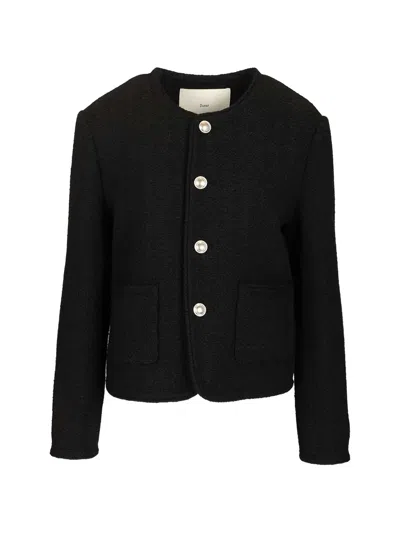 Dunst Boucllé Patch-pocket Jacket In Black
