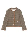 Dunst Houndstooth Pearl-button Jacket In Multi