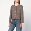 Dunst Brown Checked Tweed Jacket In Neutral