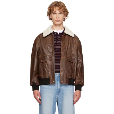Dunst Brown Detachable A-2 Leather Jacket
