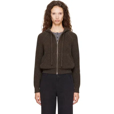 Dunst Brown Hooded Knit Cardigan