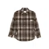 Dunst Brown Checkered Shirt With Front Logo Patch In Flannel Man In Multi