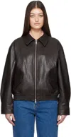 Dunst Blouson Lambskin Leather Jacket, Unisex In Brown