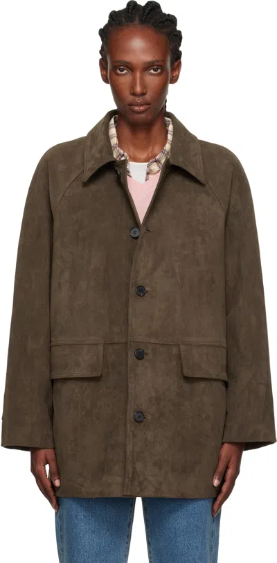 Dunst Brown Lily Faux-suede Half Jacket