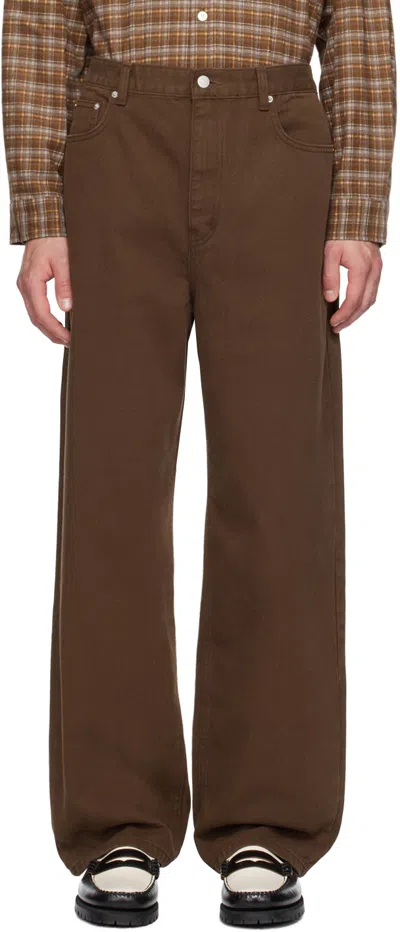 Dunst Low-rise Baggy Jeans In Brown