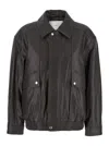 Dunst Brown Oversized Jacket With Dropped Shoulders And Flap Pockets On The Front In Leather Woman