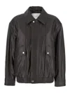 Dunst Brown Oversized Jacket With Dropped Shoulders And Flap Pockets On The Front In Leather Woman