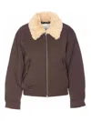 Dunst Brown Padded Jacket With Frontal Zip Closure In Multi