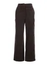 Dunst Brown Pants With Belt Loops And Wide Leg In Corduroy Woman In Brown
