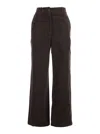 Dunst Brown Pants With Belt Loops And Wide Leg In Corduroy Woman In Black