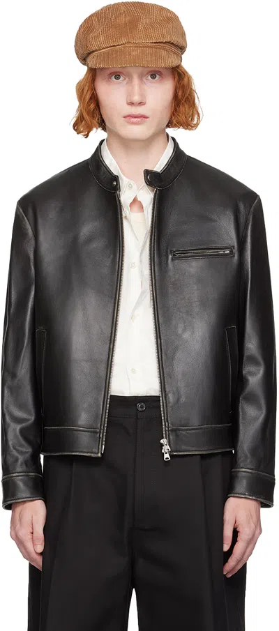 Dunst Brown Racing Leather Jacket In Vintage Brown