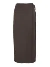 Dunst Brown Skirt With Side Closure With Laces In Fabric Woman In Brown