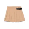 Dunst Beige Skirt With Adjustable Side Belt And Pleated Details In Fabric Woman