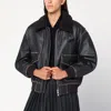 Dunst Brown Vintage-effect Bomber Jacket In Black