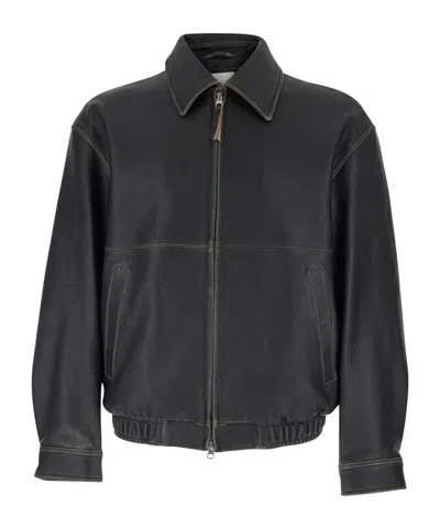 Dunst Brushed Zip Drizzler Jacket In Black