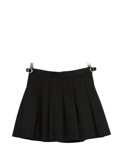 Dunst Buckle Pleated Mini Skirt In Black