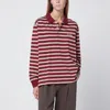 Dunst Burgundy Striped Cotton Polo Shirt In Red