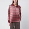 Dunst Bordeaux Sweater With All-over Striped Motif And Front Logo In Cotton Woman In Brown