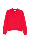 Dunst Button Collared Polo Shirt In Red