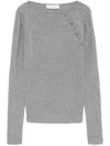 Dunst Button-slit Knitted Top In Grey