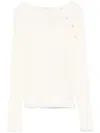 Dunst Button-slit Knitted Top In White