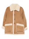 Dunst Buttoned Faux-shearling Jacket In Brown