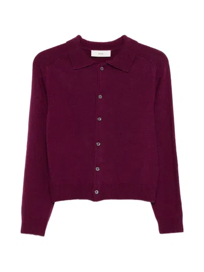 Dunst Button-fastening Long-sleeve Cardigan In Purple