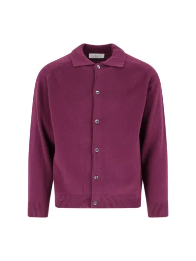 Dunst Button-front Knit Cardigan In Purple