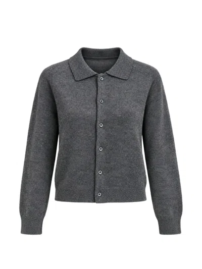 Dunst Button-up Collared Cardigan In Gray