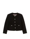 Dunst Wool Tweed Single Breasted Coat In Black
