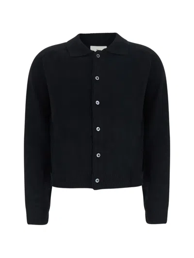 Dunst Button-up Polo-collar Cardigan In Brown