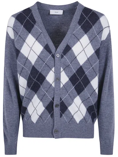 Dunst Cardigan V-neck Argyle In Gray