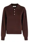 Dunst Cashmere Collared Sweater In Burgundy