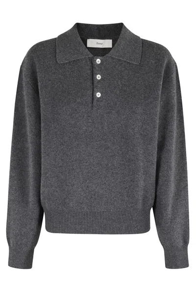 Dunst Cashmere Collared Sweater In Gray